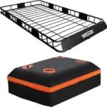 WEIZE Heavy Duty 64"x 39" Roof Rack, Rooftop Cargo Carrier Basket with Waterproof Bag, Tie Down Strap & Net, Car Top Luggage Holder for SUV, 200lb Capacity, Steel Construction