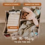 Parker Baby Diaper Caddy – Nursery Storage Bin and Car Organizer for Diapers and Baby Wipes – White, Regular