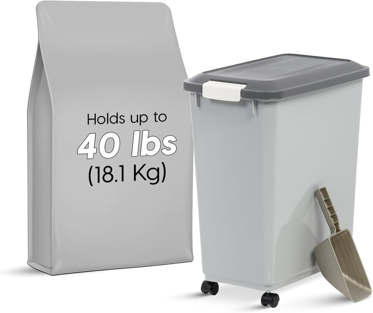 Dog Food Storage Container with Wheels - Image 1