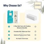 Onsen Secret Professional Nail Buffer Block | 4-Way Buffing for Natural Shine & Healthy Natural Nails – Includes 2 Extra Shine Pads, Salon-Quality, Post-Gel & Acrylic Recovery | 1 Pack