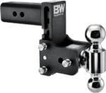 B&W Trailer Hitches Tow & Stow Adjustable Trailer Hitch Ball Mount - Fits 2.5" Receiver, Dual Ball (2" x 2-5/16"), 5" Drop, 18,000 GTW - TS20037B