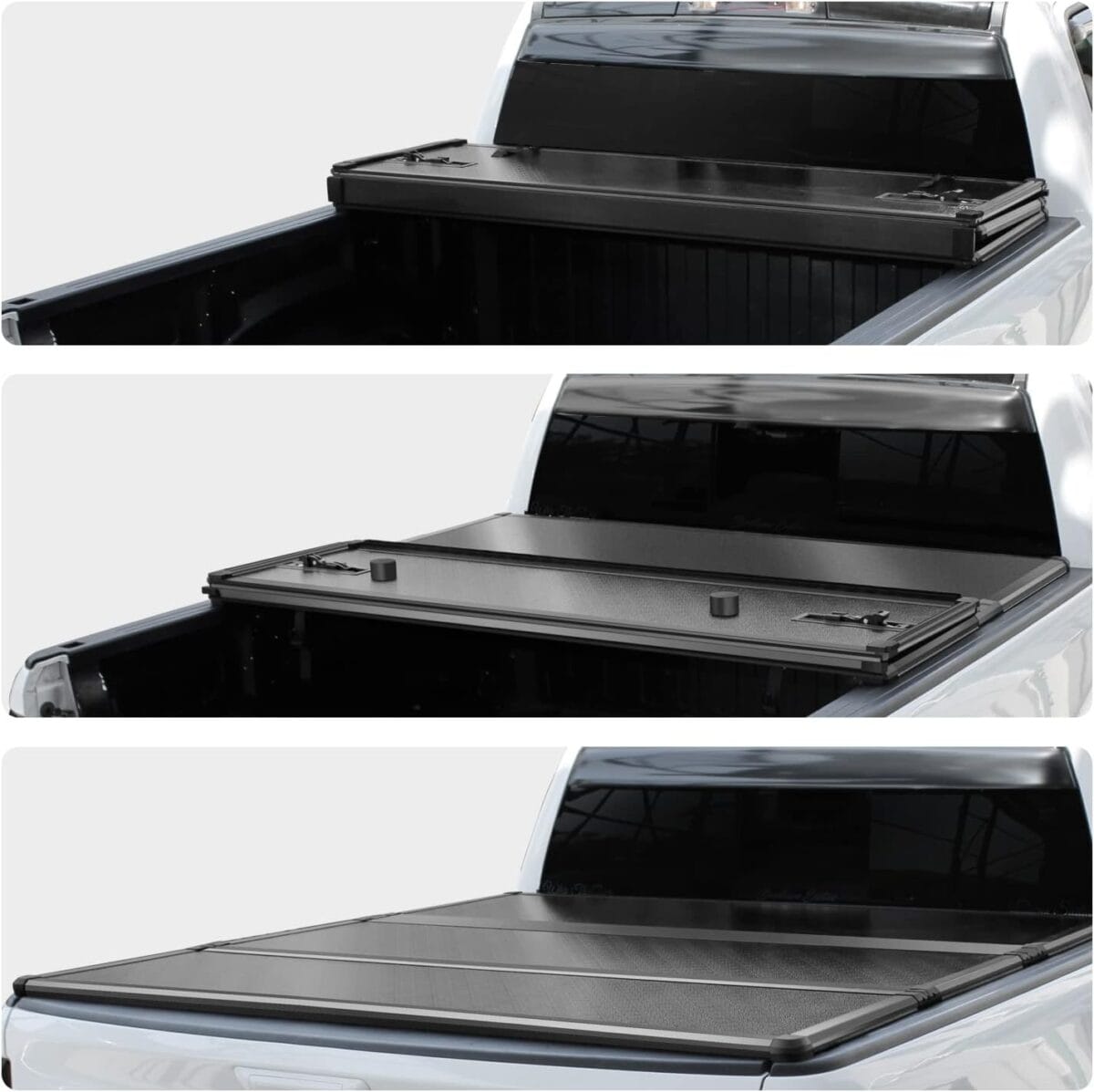 Tutel Hard Shell Folding Truck Bed Tonneau Cover|Fits 2015-2025 Ford F150 5’5″Bed (66″) – TULH016