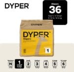 DYPER Baby Diapers Size 1 | Honest Ingredients | Cloth Alternative | Day & Overnight | Made with Plant-Based* Materials | Hypoallergenic