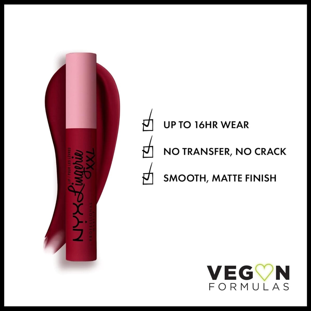 NYX PROFESSIONAL MAKEUP Lip Lingerie XXL Matte Liquid Lipstick – Sizzlin’ (Oxblood Red)