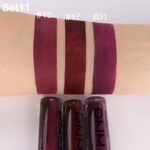 AMY’S DIARY Dark Red Purple Matte Plum Liquid Lipstick 3Pcs Sets,24-hour Lipstick Dark Deep Maroon Purple Brown Plum Red Lip Stain 24 Smudge Waterproof for Women