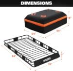 WEIZE Heavy Duty 64″x 39″ Roof Rack, Rooftop Cargo Carrier Basket with Waterproof Bag, Tie Down Strap & Net, Car Top Luggage Holder for SUV, 200lb Capacity, Steel Construction