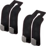 Car Hooks for Headrest-2 Pack Leather and Metal Material Multi-Functional Purse Hooks fits Car Seat Suitable for Bags, Handbags-Black