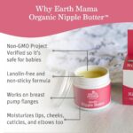 Earth Mama Organic Nipple Butter | Nipple Cream Safe for Breastfeeding | Postpartum Essentials for Nursing | Non Lanolin Nipple Cream, 2-Fluid Ounce