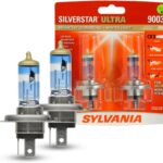 Sylvania 9003 SilverStar Ultra High Performance Halogen Headlight Bulb, Brightest Downroad with Whiter Light (2 Bulbs)