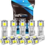 Marsauto 194 LED Bulb 6000K White 168 T10 2825 W5W 5SMD Replacement Bulbs for Car Dome Map Door Courtesy Side Marker Reading Glove Box License Plate Lights (Pack of 10)