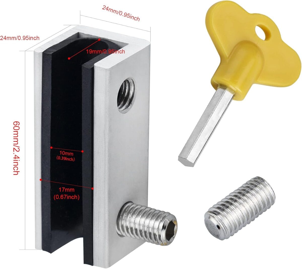 Window Locks, 4 Sets Sliding Security Window Lock with Key for Vertical & Horizontal Sliding Windows & Sliding Doors, Adjustable Window Locks Security Window Stoppers for Patio Bedroom Home and Office