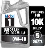 Mobil 1 FS European Car Formula Full Synthetic Motor Oil 0W-40, 5 Quart