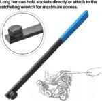 LainKeen 15 Pieces Ratcheting Serpentine Belt Tool Set,Serpentine Belt Removal Installation Tensioner Kit with Reversible Ratcheting Wrench, Socket Adapters, 6-Point Sockets, and Crowfoot Wrenches