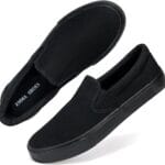 Low-Top Slip Ons Women's Fashion Sneakers Casual Canvas Sneakers for Women Comfortable Flats Breathable Padded Insole Slip on Sneakers Women Low Slip on Shoes