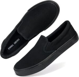 Low-Top Slip Ons Women's Fashion Sneakers Casual Canvas Sneakers for Women Comfortable Flats Breathable Padded Insole Slip on Sneakers Women Low Slip on Shoes