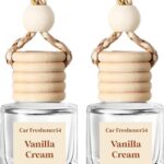 HoogaLife Car Air Freshener Diffuser 2 Pack Hanging Air Freshener Diffuser - Vanilla Cream Fragrance Oil Air Diffuser for Car, 45+ Days Long Lasting Fragrance Made in USA Car Air Fresheners