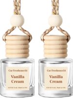 HoogaLife Car Air Freshener Diffuser 2 Pack Hanging Air Freshener Diffuser - Vanilla Cream Fragrance Oil Air Diffuser for Car, 45+ Days Long Lasting Fragrance Made in USA Car Air Fresheners
