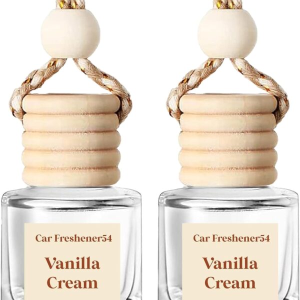 HoogaLife Car Air Freshener Diffuser 2 Pack Hanging Air Freshener Diffuser - Vanilla Cream Fragrance Oil Air Diffuser for Car, 45+ Days Long Lasting Fragrance Made in USA Car Air Fresheners