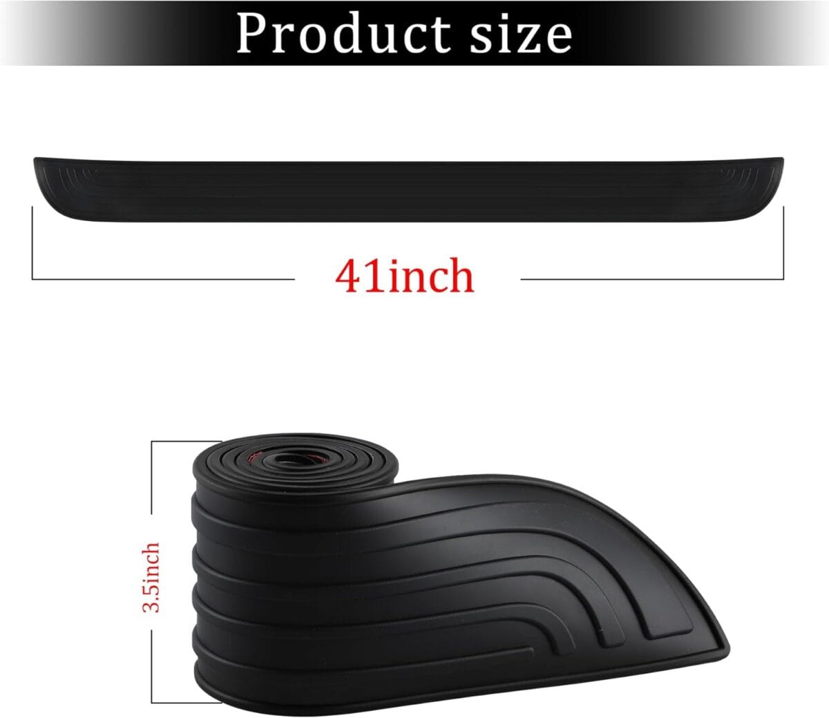 SINGARO Car Rear Bumper Protector, 41inch x3.5inch Car/SUV Universal Rubber Anti-Scratch Trunk Exterior AccessoriesBlack