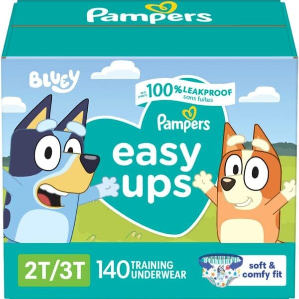 Pampers Training Pants - Easy Ups Boys & Girls Bluey - Size 2T-3T, 140 Count, Children's Potty Underwear (Packaging May Vary)