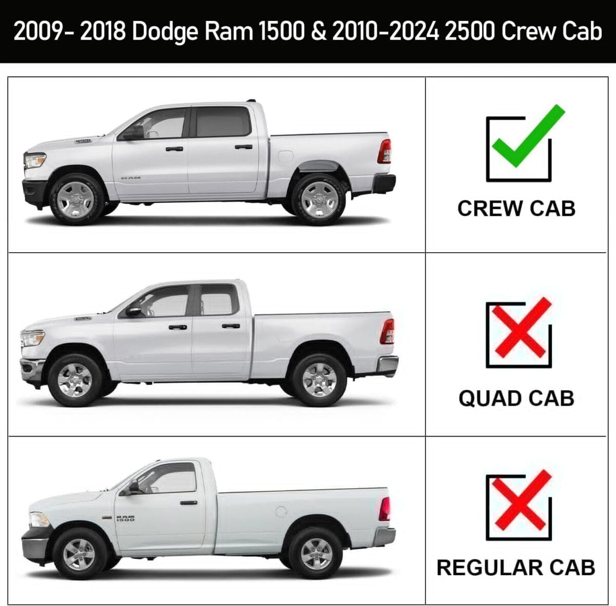 Drop Down Running Boards Compatible with 09-18 Ram 1500/10-24 Ram 2500 3500 Crew Cab(Include 19-24 Classic), Dual-Stage Textured Black Powder Coated, 82 Inch Door Step Side Step Step Bars.