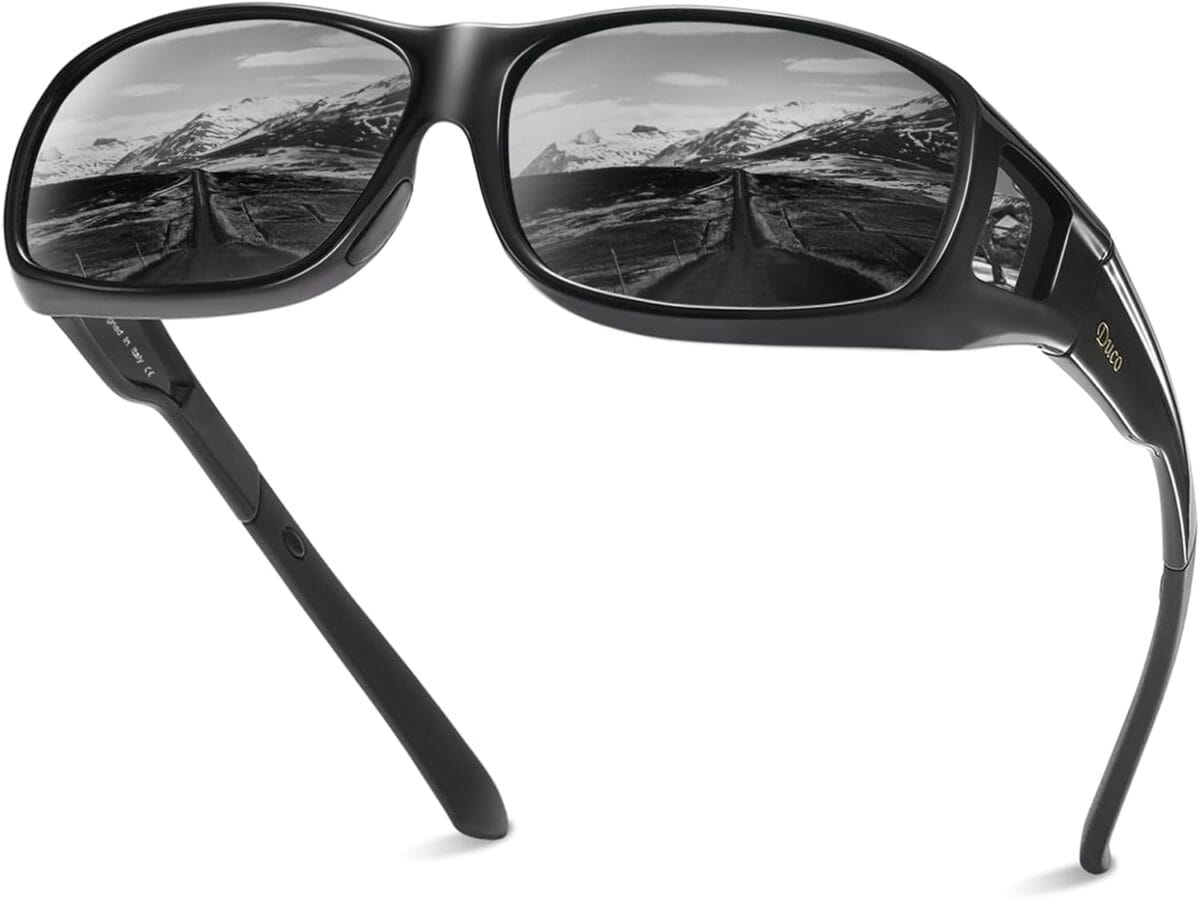 DUCO Wraparound Fitover Glasses Polarized Wear Over Sunglasses for Men Women UV Protection Sun Glasses Driving 8953