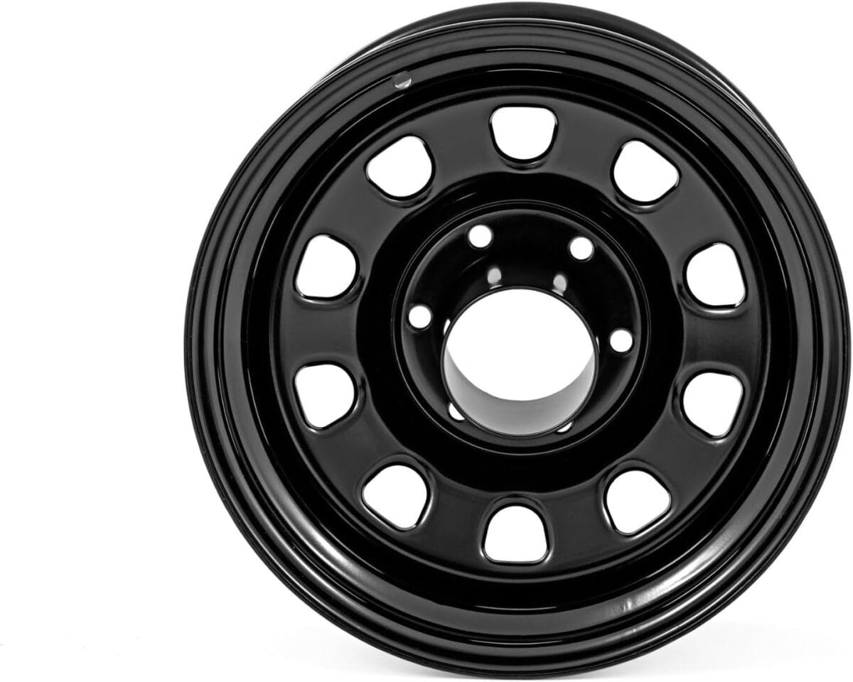 Rough Country Black Steel 17×9 | 6×5.5 | 4.25 Bore | -12-RC51-7655 Wheel with Painted (17 x 9. inches /6 x 5 inches, -12 mm Offset)