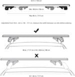 Amazon Basics Cross Rail Roof Rack, 52 inches, Fits up to 46″ Spans between Raised Side Rails with Gap, Pack of 2, Black/Silver