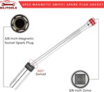 BILITOOLS 6 Piece 3/8-Inch Drive Magnetic Swivel Spark Plug Socket Set-includes 9/16-Inch, 5/8-Inch, 14mm, 16mm Socket & 3/8-inch Drive with 6-Point and 12-Point, CR-V