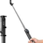 67 Selfie Stick Tripod, Phone Tripod with Wireless Remote Control, Portable Selfie Stick for Photograph, Live Streaming, Video Recording, Compatible with All Cell Phones, Black