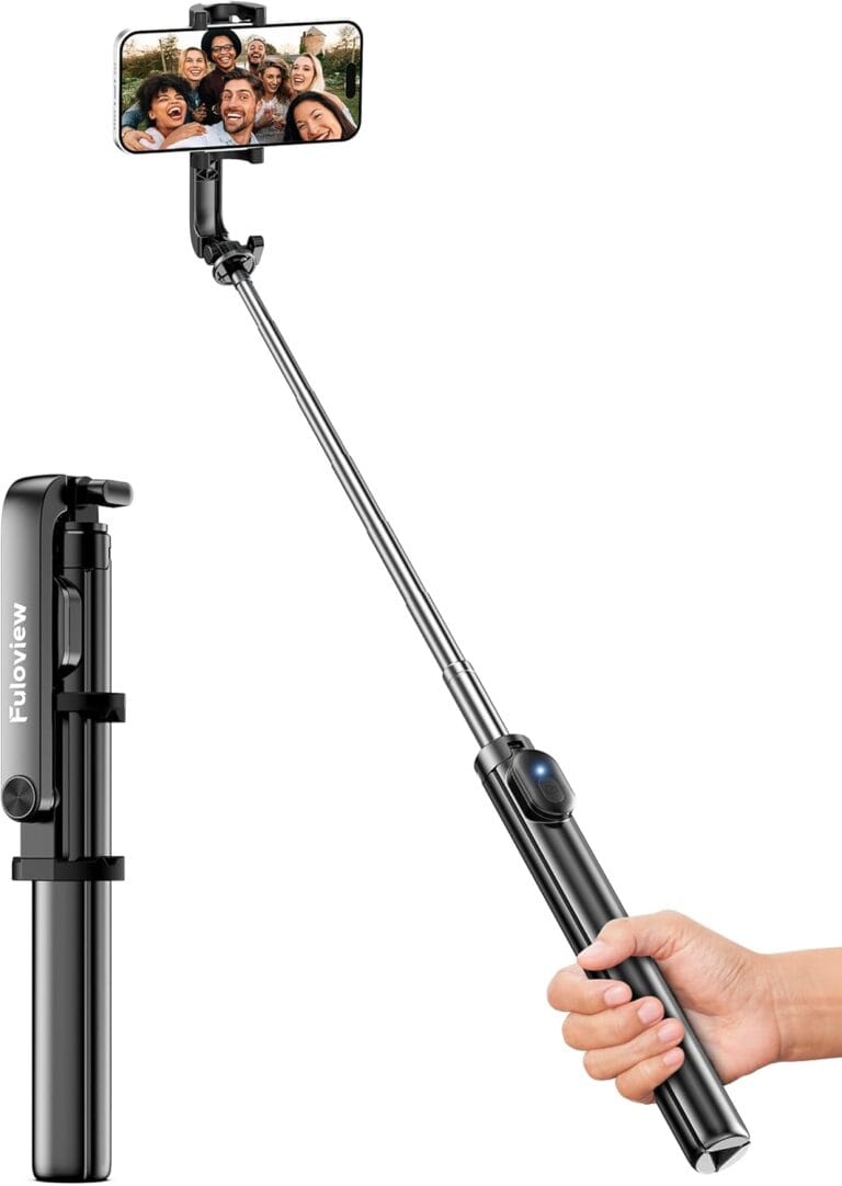 67 Selfie Stick Tripod, Phone Tripod with Wireless Remote Control, Portable Selfie Stick for Photograph, Live Streaming, Video Recording, Compatible with All Cell Phones, Black