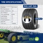 MaxAuto 20×10.00-8 Lawn Mower Tires, 20×10-8 Tractor Turf Tire, 20x10x8 NHS Tires, 4PR/Ply Tubeless, Set of 2