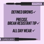Maybelline Express Brow Ultra Slim Eyebrow Makeup, Brow Pencil with Precision Tip and Spoolie for Defined Eyebrows, Deep Brown, 1 Count