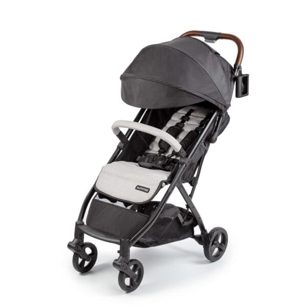 Ingenuity 3Dquickclose CS+ Compact Fold Stroller  Lightweight Stroller with Oversized Canopy, Extra-Large Storage and Compact Fold, Gray