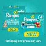 Pampers Diapers – Baby Dry – Size 1, 120 Count, Absorbent Disposable Infant Diaper (Packaging May Vary)