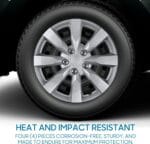 BDK (4-Pack) Premium 16″ Wheel Rim Cover Hubcaps OEM Style Replacement Snap On Car Truck SUV Hub Cap – 16 Inch Set, Abs,Steel, Acrylonitrile Butadiene Styrene