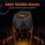 HOTOR Car Trash Can with Lid – 2 Pack, Mini Essential Car Accessories for Interior, Leakproof Garbage Can with 30 Attached Trash Bags, Multipurpose Organizers and Storage for Car, Home, Office