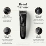 MANSCAPED The Beard Hedger Premium Men’s Beard Trimmer, 20 Length Adjustable Blade Wheel, Stainless Steel T-Blade for Precision Facial Hair Trimming, Cordless Waterproof Wet/Dry Clipper