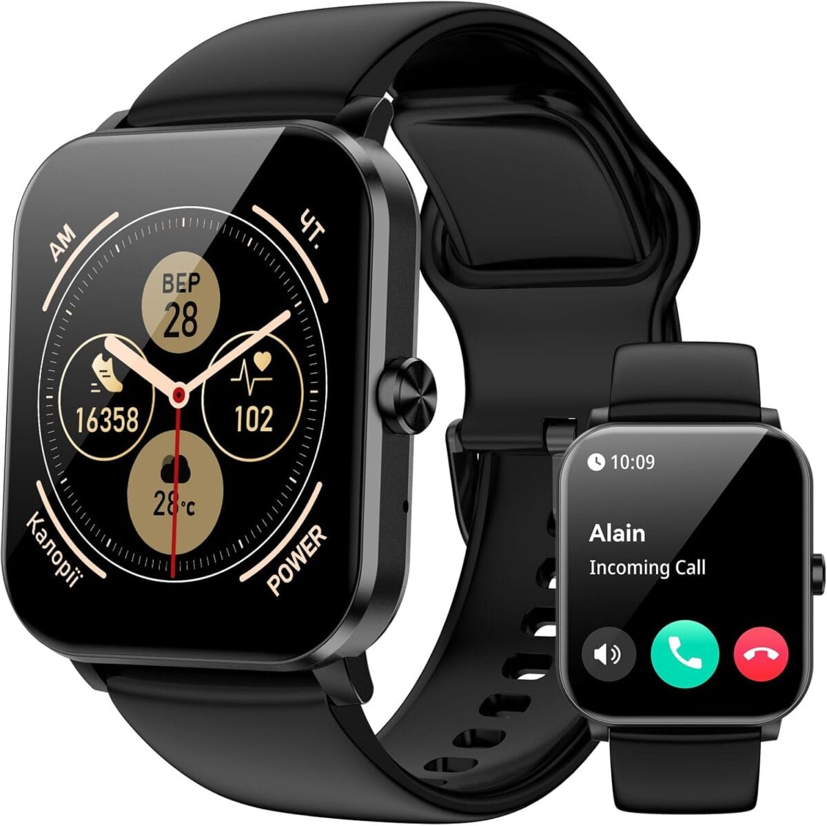 Smart Watch, Smartwatches for Men Women, 1.85"HD Fitness Tracker (Answer/Make Calls), 120+ Sport Modes, IP68 Waterproof Fitness Watch, Heart Rate/Sleep Monitor, Smartwatch Compatible Android iOS