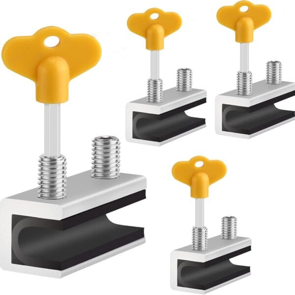 Window Locks, 4 Sets Sliding Security Window Lock with Key for Vertical & Horizontal Sliding Windows & Sliding Doors, Adjustable Window Locks Security Window Stoppers for Patio Bedroom Home and Office