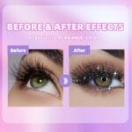 Erinde Silver Glitter Mascara, Diamond Effect Sparkle Mascara For Eyelashes & Brows, Glitter Mascara for Women Eye Makeup, Define Long Lasting Glitter Colorful Eyelashes, 01 Silver Glitter