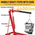 Engine Hoist 2 TON Folding Hydraulic Engine Motor Hoist Cherry Picker Shop Cranes Lift Red Shop Crane 4000 lb Heavy-Duty (Engine Hoist)