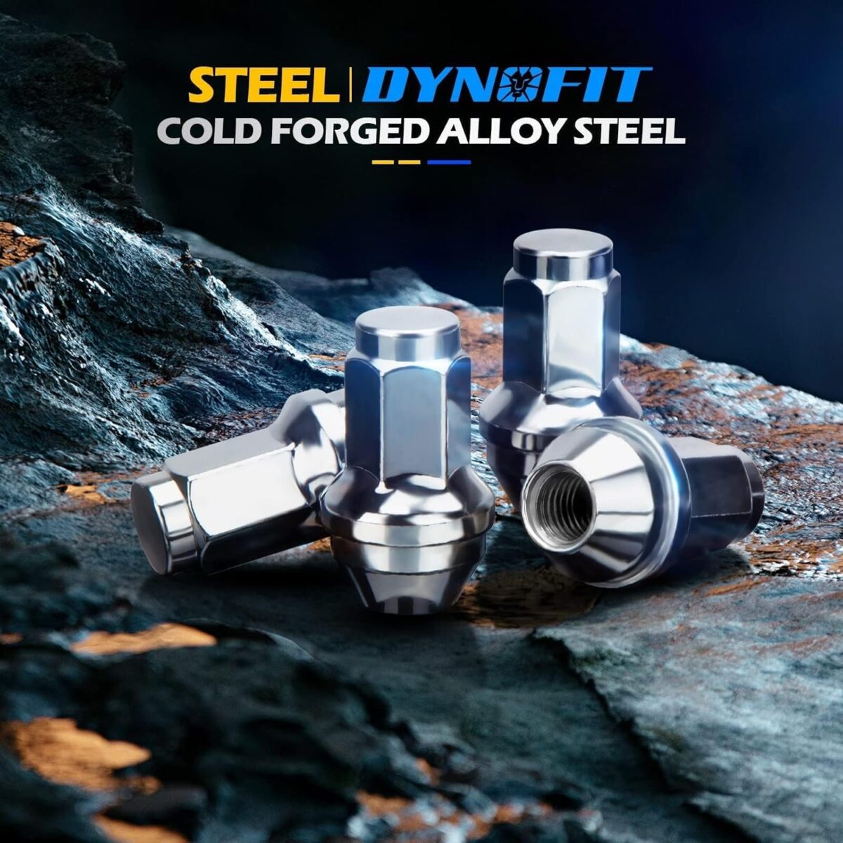 Dynofit 14×2 OEM Lug Nuts for F150 2000-2014, One-piece Factory Steel Tuner Nuts Compatible With Ford Expedition Navigator 03-14, Stock Wheel Nuts Replace OE#BD142978 4L3Z1012A (Work on 14mm-2.0 Stud)