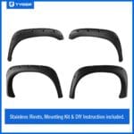 Tyger Auto Fender Flares Compatible with 2002-2008 Dodge Ram 1500; 2003-2009 2500 3500 (Not Fit 06-09 8ft Bed Models), Fine-Textured Paintable Bolt-Riveted Style 4pc | TG-FF8D4078