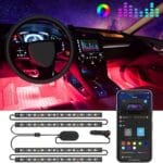 Govee Car LED Lights, Smart Car Interior Lights with App Control, RGB Lights with DIY and Music Mode, 2 Lines Design LED Lights for Cars with Car Charger, 12V