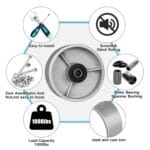 5″ x 2″ Industrial Casters, Steel Cast Iron Wheel – Heavy Duty Caster -Set of 4 Caster with 4000 lbs Capacity, Roller Bearing-1/2 Bore, Replacement Wheel for Platform Trucks(4 Pack)