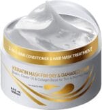 VITAMINS hair cosmetics Keratin Hair Mask Deep Conditioner - Biotin Collagen Protein & Castor Oil Repair for Dry Damaged Hair - Conditioning Treatment for Curly or Straight Thin Fine Locks