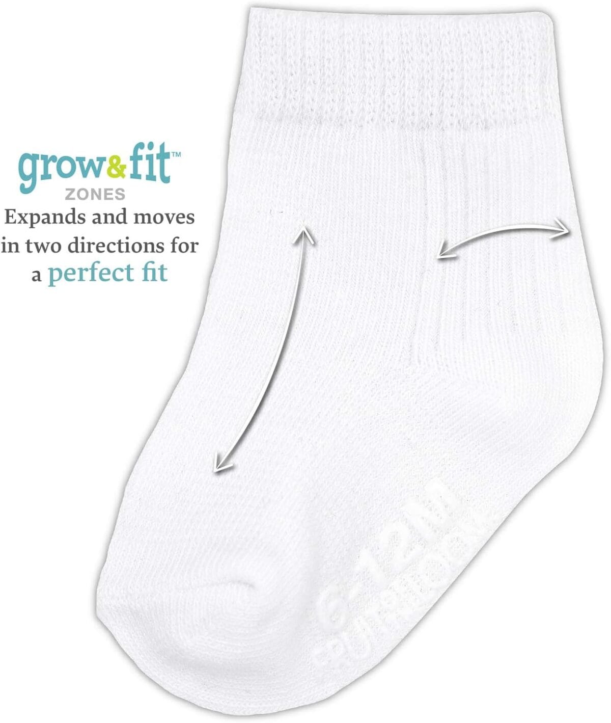 Fruit of the Loom Baby 14-Pack Grow & Fit Flex Zones Cotton Stretch Socks – Unisex, Girls, Boys