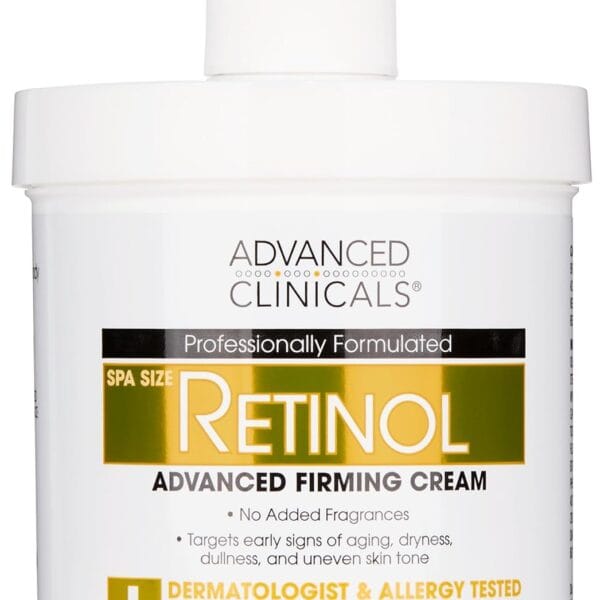 Advanced Clinicals Retinol Body Lotion Moisturizer Face Lotion & Body Cream | Crepey Skin Care Treatment Targets Look Of Crepe Skin, Wrinkles, Sagging Skin, & Sun Damaged Skin, 16 Oz