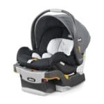 Chicco KeyFit 30 ClearTex Infant Car Seat and Base, Rear-Facing Seat for 4-30 lbs., Includes Head and Body Support, Compatible with Chicco Strollers, Baby Travel Gear | Pewter/Grey